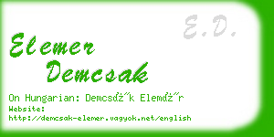 elemer demcsak business card